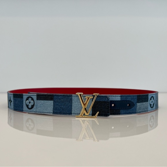 LOUIS VUITTON DENIM BELT GOLD TONE HARDWARE SIZE 90 NWOTS! - Picture 4 of 15